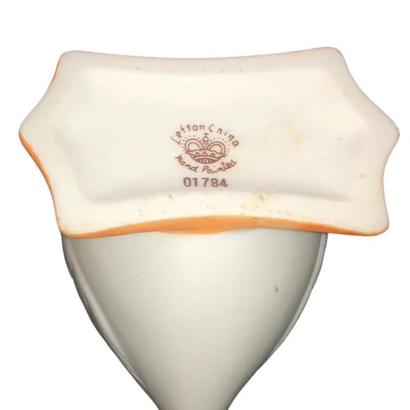 Vintage LEFTON CHINA Handpainted Duck Mother Goose w/Easter Bonnet Trinket Box - Picture 9 of 9